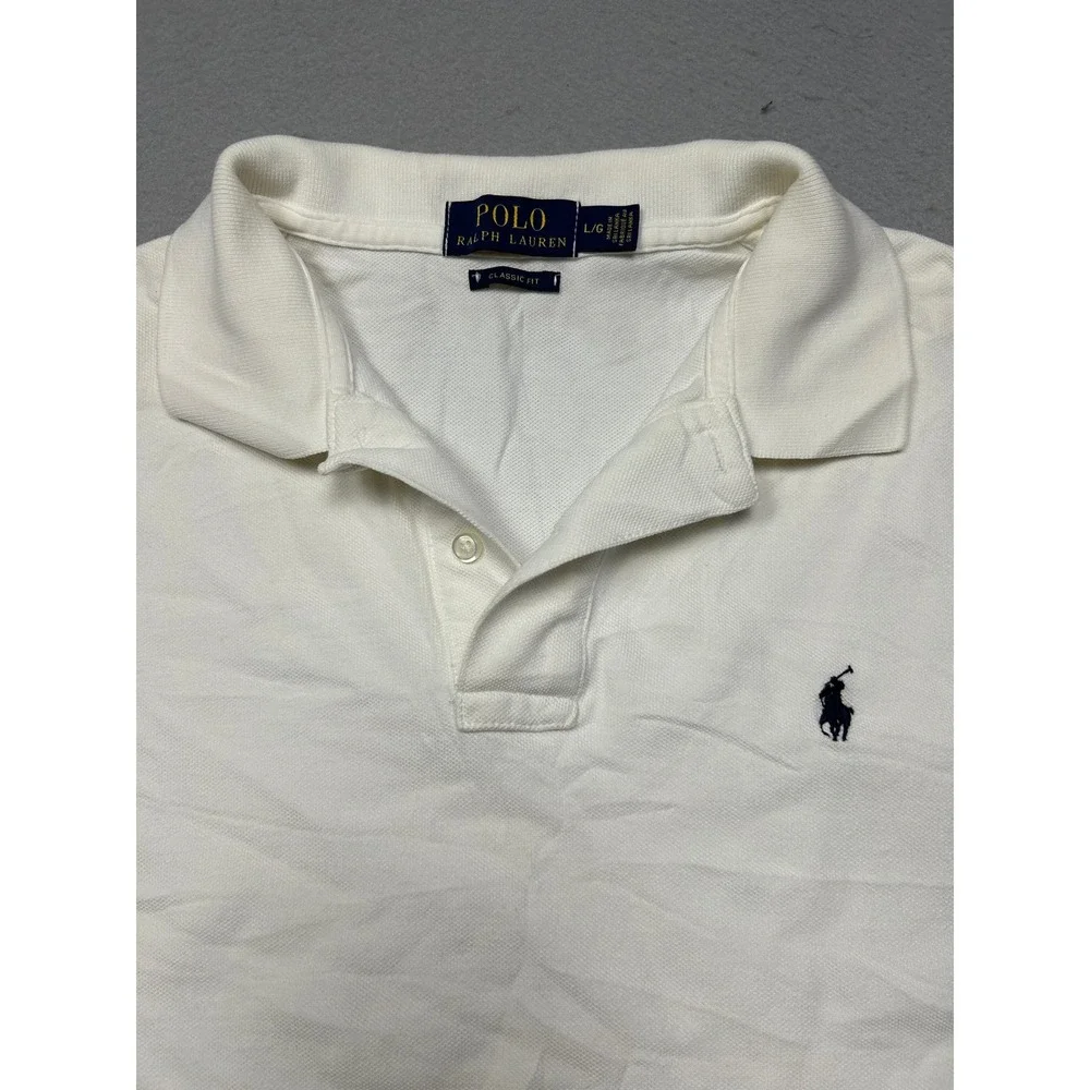 Polo Ralph Lauren Polo Shirt Cotton Pique White L Mens